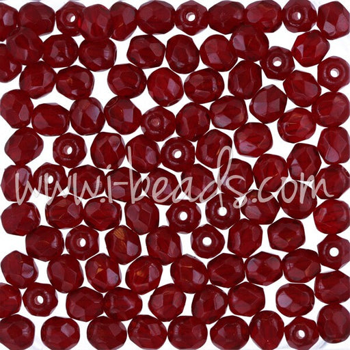 Buy Faceted Beads of Boheme Ruby 4mm (100)