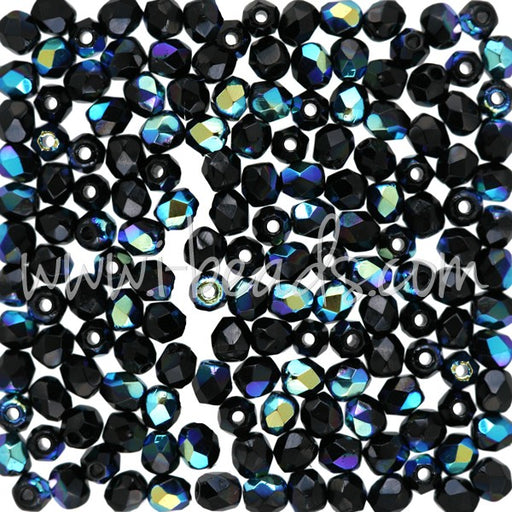 Buy Bead facets of bohemian jet ab 3mm (50)