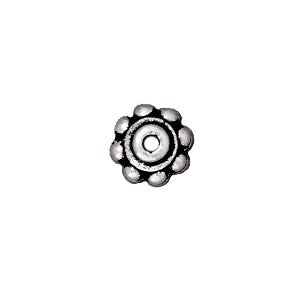 Acheter en gros Perle rondelle precision métal finition argenté vieilli 6mm (2)