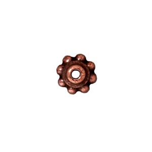 Vente Perle rondelle precision métal finition cuivre vieilli 6mm (2)