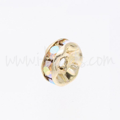 Buy Ring rhinestones crystal ab on gold-coloured metal 6mm (2)