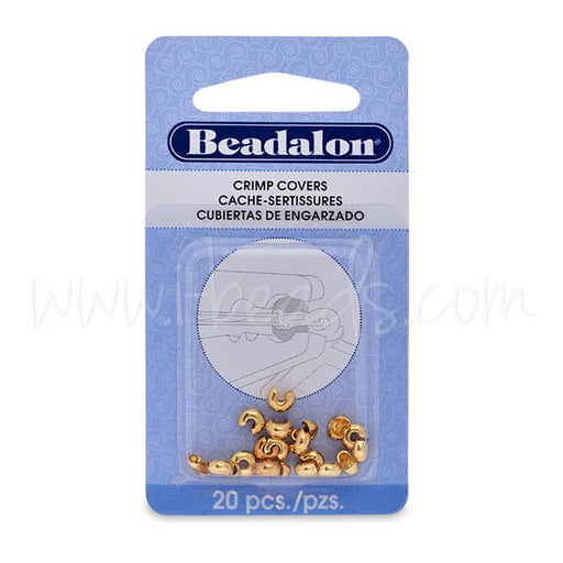 Buy 20 bead covers to crush metal gold plated 4mm (1)