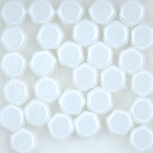 Buy Perles Honeycomb 6mm pastel white (30)
