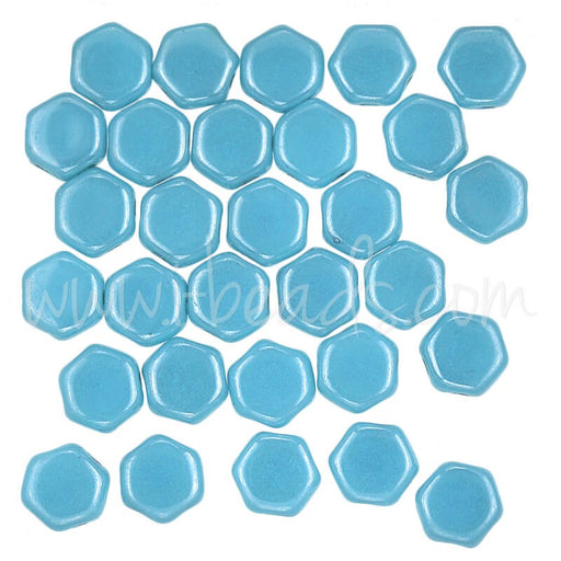 Buy Perles Honeycomb 6mm blue turquoise shimmer (30)