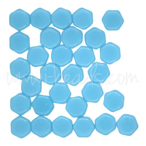 Buy Perles Honeycomb 6mm blue turquoise opaque (30)