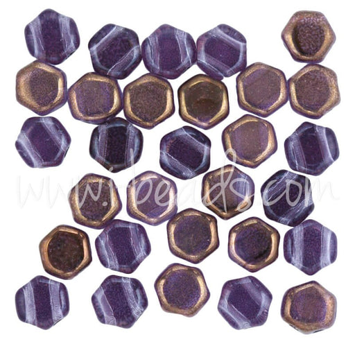 Buy Perles Honeycomb 6mm tanzanite semi bronze luster (30)