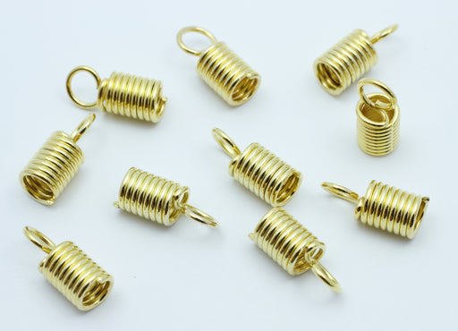 Buy 4.5x10mm gold spring cord tips x10