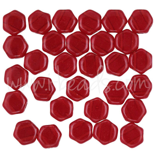 Buy Perles Honeycomb 6mm ruby transparent (30)