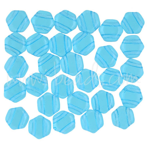 Buy Perles Honeycomb 6mm aqua transparent (30)