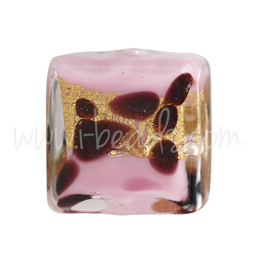 Buy Pearl of Murano Square Leopard Pink 10mm (1)