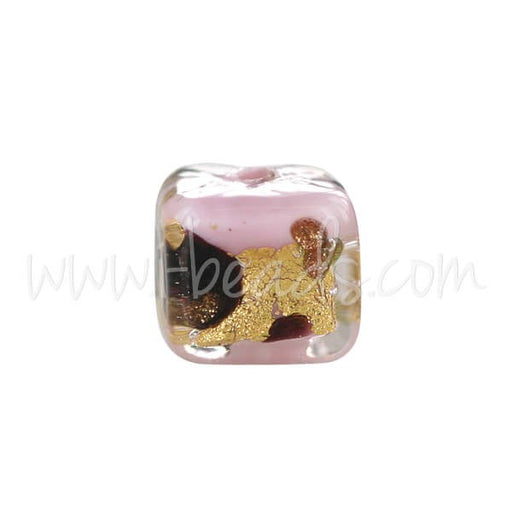 Buy Pearl of Murano Cube Leopard Pink 6mm (1)