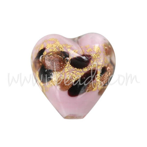 Buy Murano heart pearl pink leopard 10mm (1)