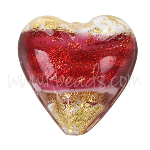 Buy Pearl of Murano pink heart and 20mm gold (1)