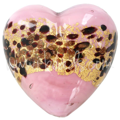 Buy Murano heart pearl pink leopard 35mm (1)