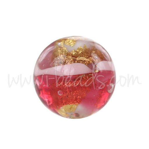 Buy Murano pearl round pink and gold 8mm (1)