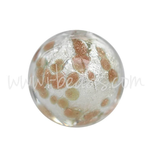 Buy Round Murano Pearl Gold and Silver 10mm (1)