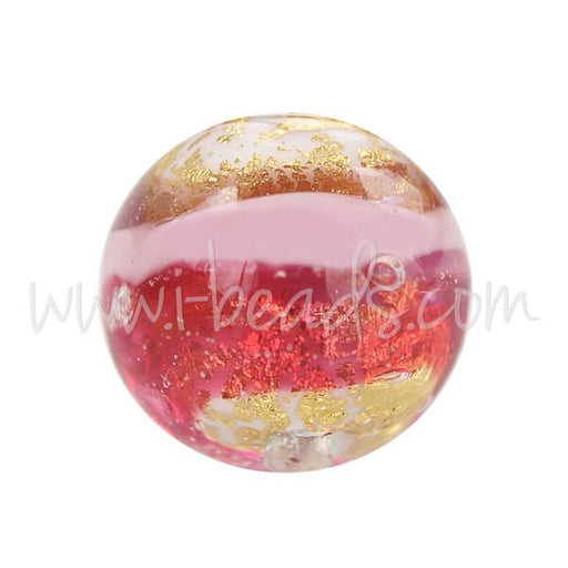 Buy Murano pearl round pink and gold 10mm (1)