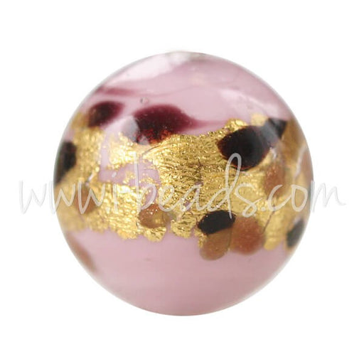 Buy Murano Pearl round pink leopard 12mm (1)