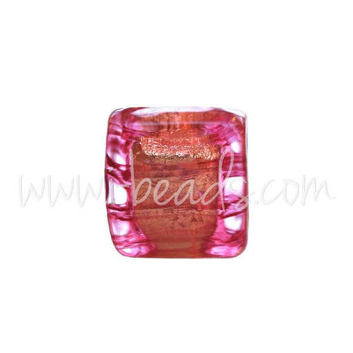 Buy Murano Pearl Cube Ruby and 6mm Gold (1)