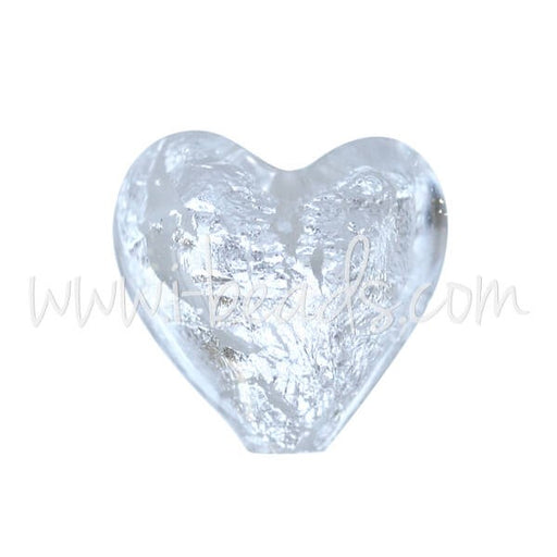 Buy Pearl of Murano heart crystal and silver 10mm (1)