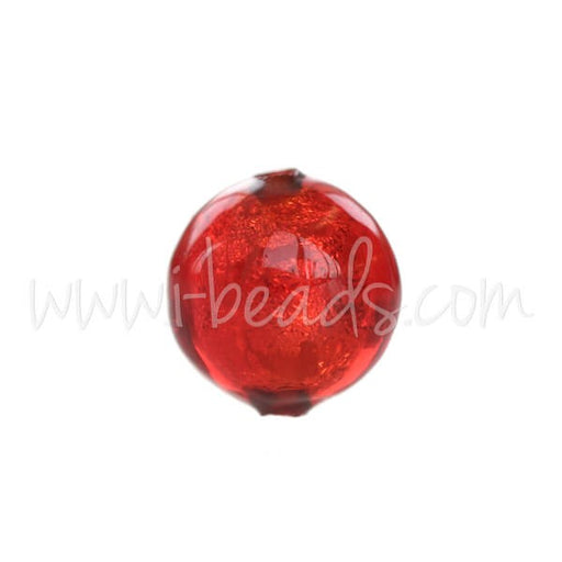 Buy Murano pearl round red and gold 6mm (1)