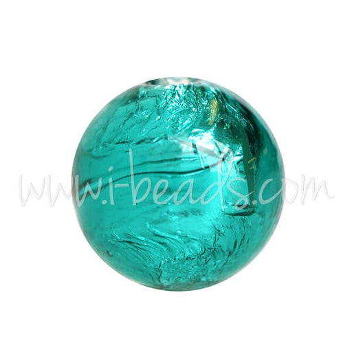 Buy Murano pearl round emerald and silver 10mm (1)
