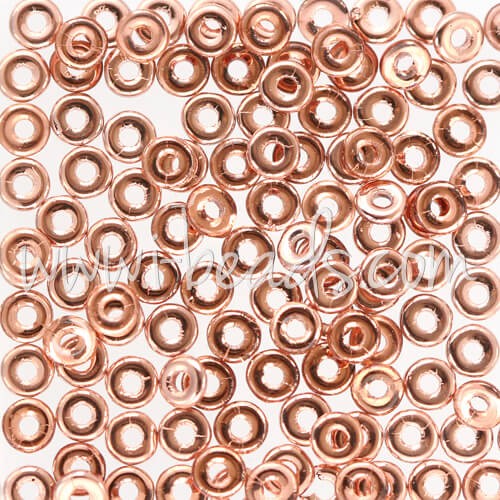 Creez O beads 1x3.8mm rosaline capri gold (5g)