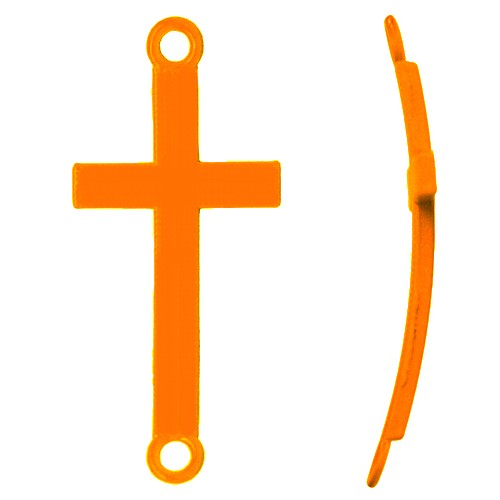 Vente Lien croix pour bracelet orange fluo 17x37mm (1)