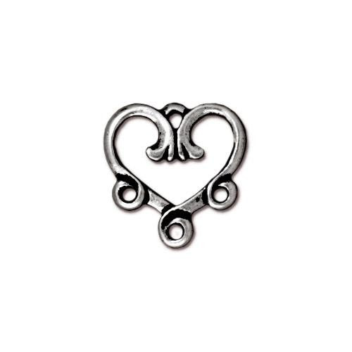 Buy Heart link metal silver finish aged 13mm (1)