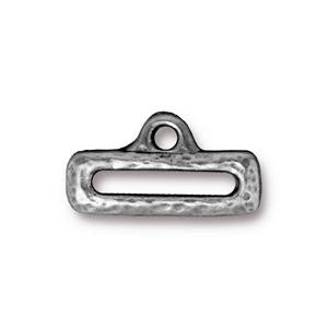Buy 15mm silver plated metal flat cord link (1)