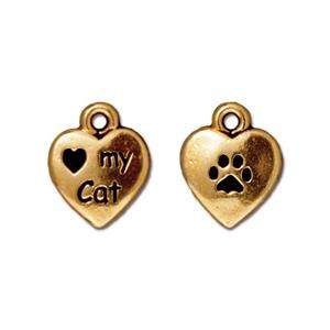 Buy Heart Pendant Love My Cat Gold Plated 10x12mm (1)