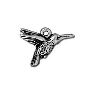 Buy Charm Colibri Metal Plated Silver Aged 14mm (1)