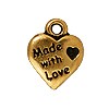 Buy Pendant made with love plated or aged metal 12.4mm (1)