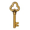 Buy Gold-plated metal key pendant aged 21.8mm (1)