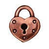 Buy Padlock pendant cà... â-heart-plated copper-plated metal aged 16.5mm (1)