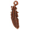 Buy Copper-plated metal feather pendant aged 22mm (1)