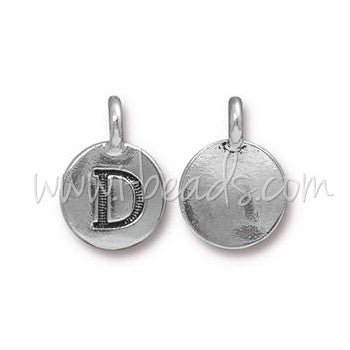 Buy Silver-plated letter charm pendant D aged 11mm (1)