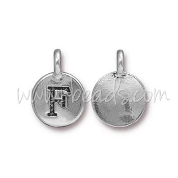 Buy Charm Pendant Letter F Plated Aged Silver 11mm (1)