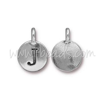 Buy Charm Pendant Letter J Plated Silver Aged 11mm (1)