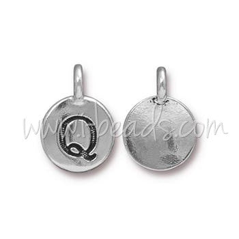 Buy Silver-plated silver-plated Q charm pendant aged 11mm (1)