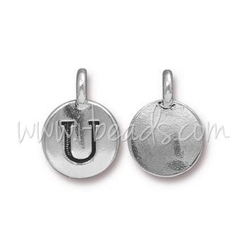 Buy Charm Letter Up Pendant Plated Silver Aged 11mm (1)