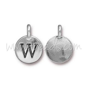 Buy Charm Letter Pendant W Plated Silver Aged 11mm (1)