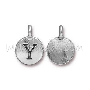 Buy Letter charm pendant Y silver plated aged 11mm (1)