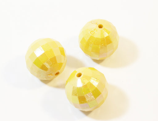 Buy Lot of 3 Yellow Beads with Acrylic Faceted - DIY Support