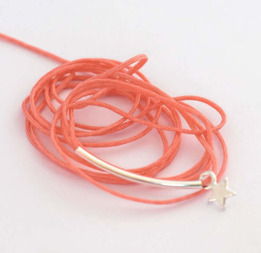 Buy 2 meters of pink cord Salmon orange pastel polyester 1 mm