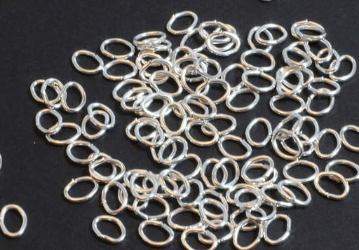 Acheter en gros anneaux argentés ovales x100 ouverts 5,5x4mm apprêts bijoux