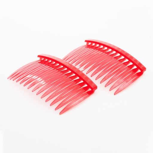 Creez barrettes peignes rouge en plastique à personnaliser x2 46x70mm
