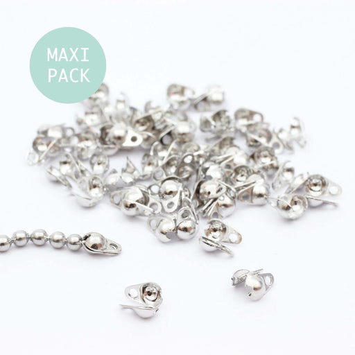 Buy 50 Caps for Ball Chain 1 - 1,5mm Platinum - Maxi Pack - Appreciation Jewelry