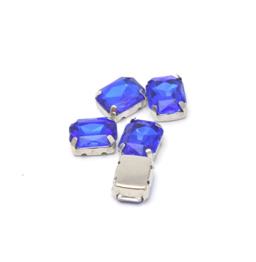 Buy 5 Beads Rhinestones Rectangles Blue King 10x8x4.5 mm Hole 1 mm sewing or paste - acrylic rhinestones