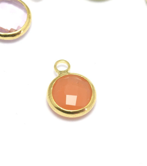 Buy 1 12x9x5 mm gold pendant, Hole: 2mm and carrot-coated glass with gold outlines